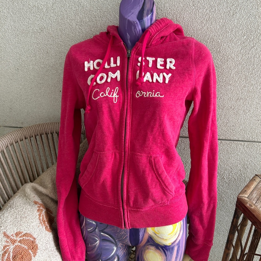 Hollister Y2K Pink Zip-Up Hoodie
